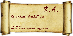 Krakker Amáta névjegykártya